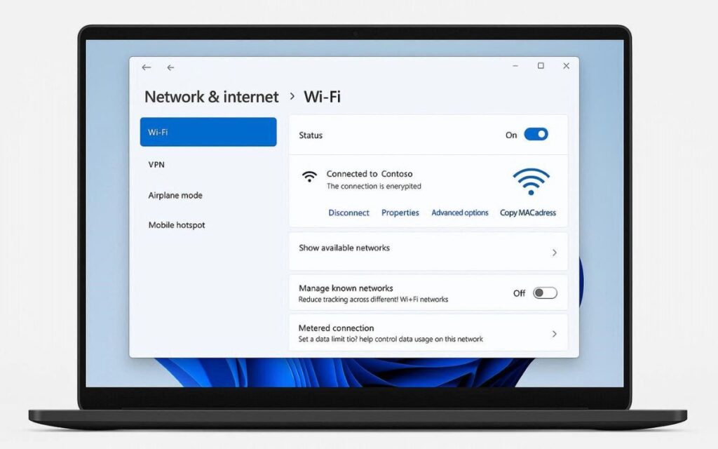 Windows 11 Wi-Fi password settings